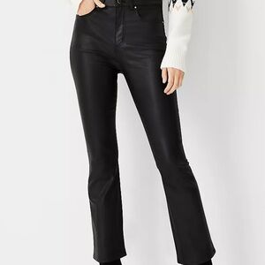 Ann Taylor Sculpting Pocket High Rise Jeans in Black Coated Denim